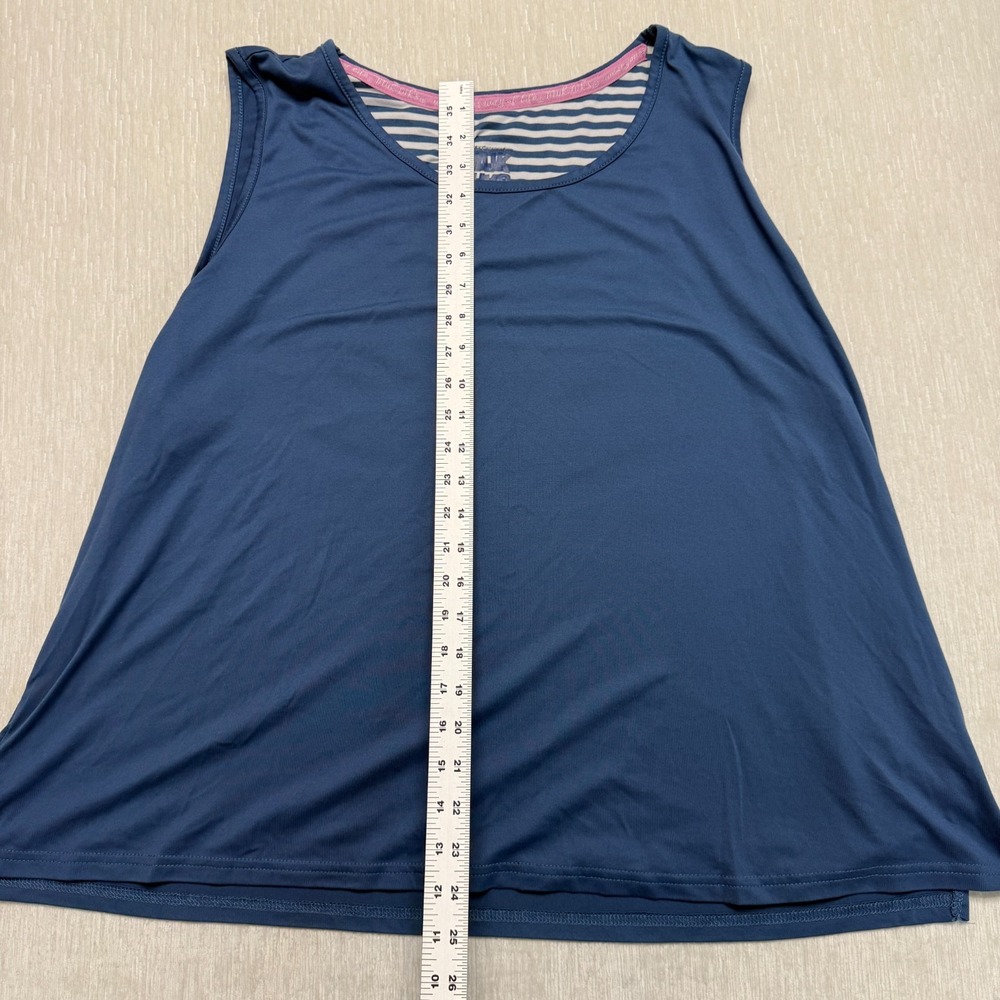 Muk Luks Wear Your Way Offline Tank Womens 3X Blue Stretch Round Neck Side Slit - Picture 5 of 10